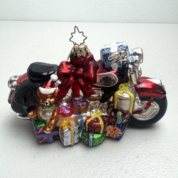 Christopher Radko Harley Davidson Motorcycle DECK THE HARLEY Christmas Ornament - Picture 4 of 11